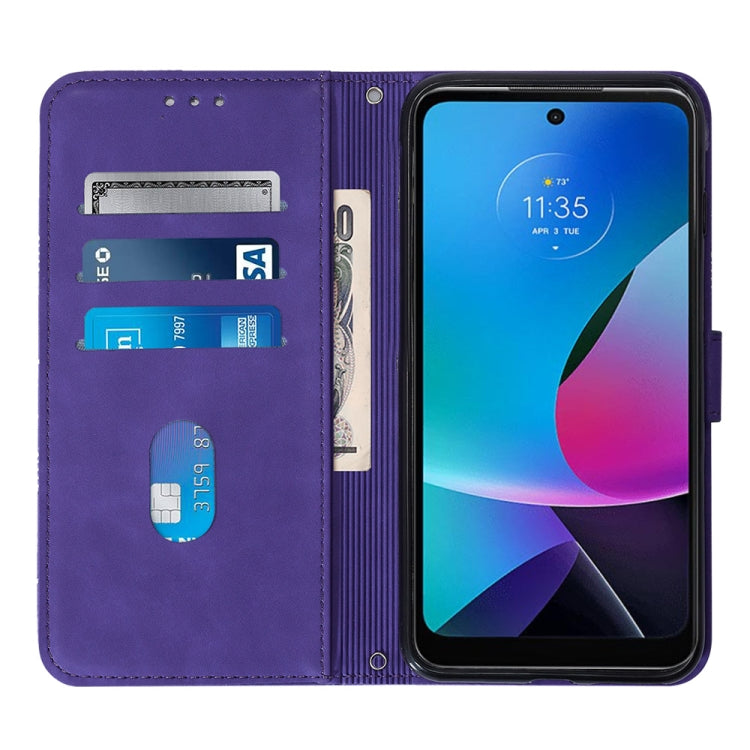 For Motorola Moto G Play 2023 / G Power 2022 / G Pure 2021 Crossbody 3D Embossed Flip Leather Phone Case