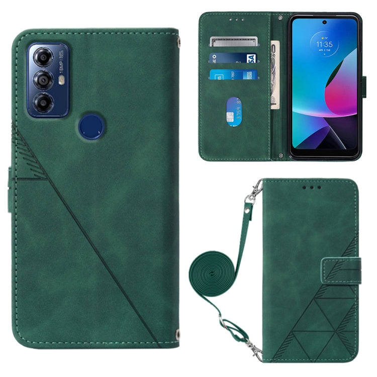 For Motorola Moto G Play 2023 / G Power 2022 / G Pure 2021 Crossbody 3D Embossed Flip Leather Phone Case