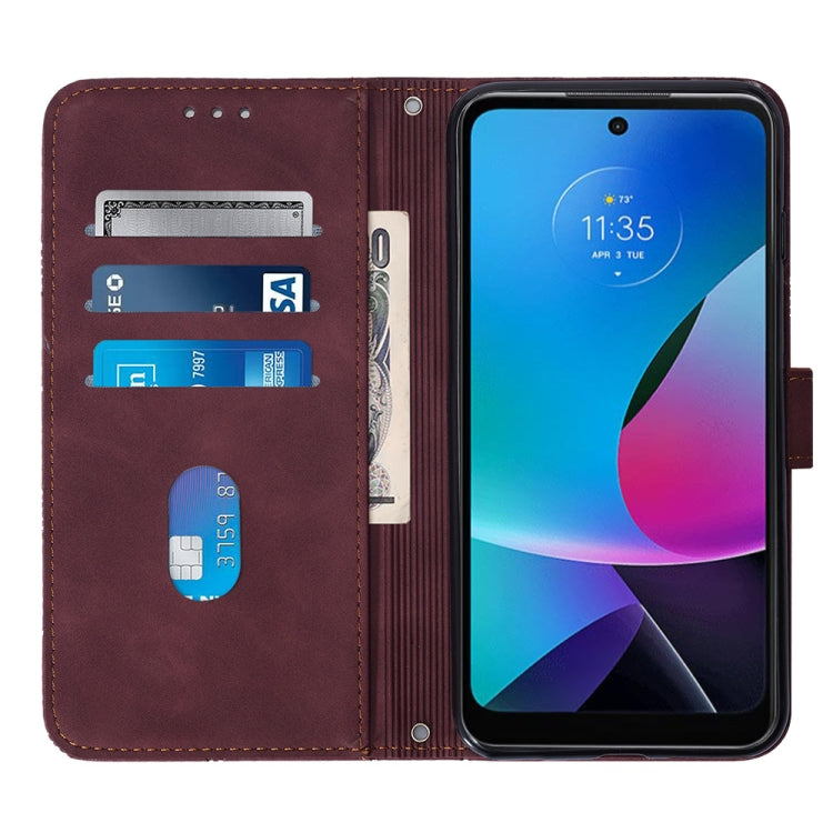 For Motorola Moto G Play 2023 / G Power 2022 / G Pure 2021 Crossbody 3D Embossed Flip Leather Phone Case