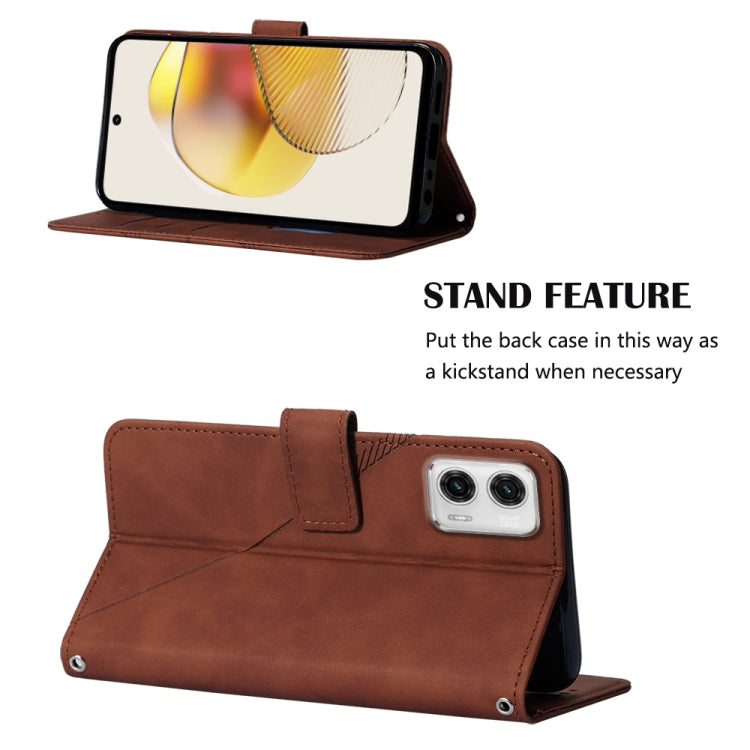 For Motorola Moto G73 Crossbody 3D Embossed Flip Leather Phone Case