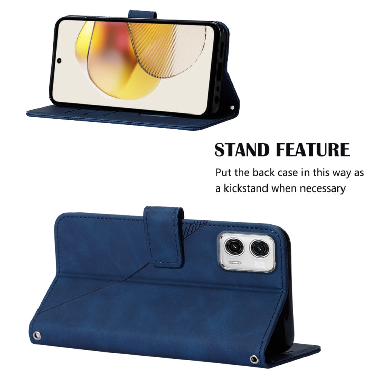 For Motorola Moto G73 Crossbody 3D Embossed Flip Leather Phone Case