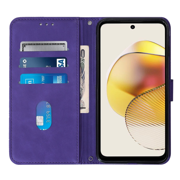 For Motorola Moto G73 Crossbody 3D Embossed Flip Leather Phone Case