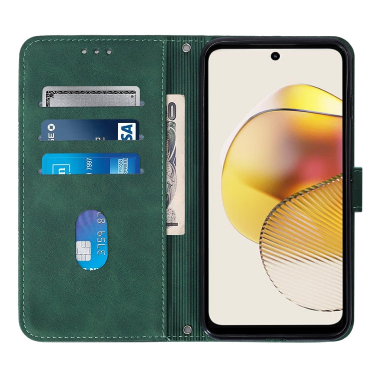 For Motorola Moto G73 Crossbody 3D Embossed Flip Leather Phone Case