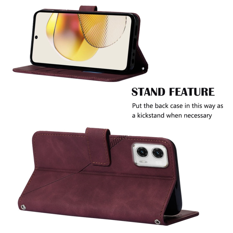 For Motorola Moto G73 Crossbody 3D Embossed Flip Leather Phone Case