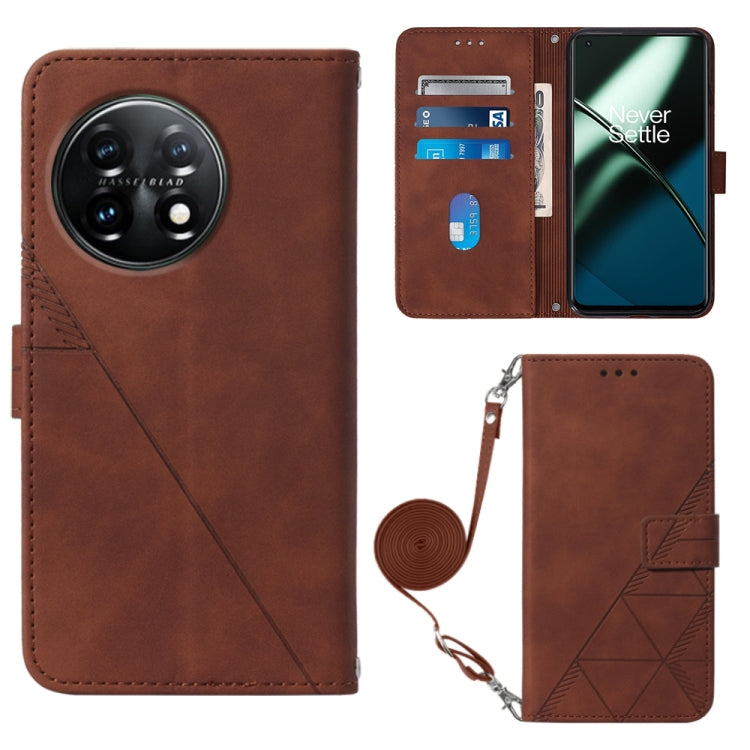 For OnePlus 11 Crossbody 3D Embossed Flip Leather Phone Case