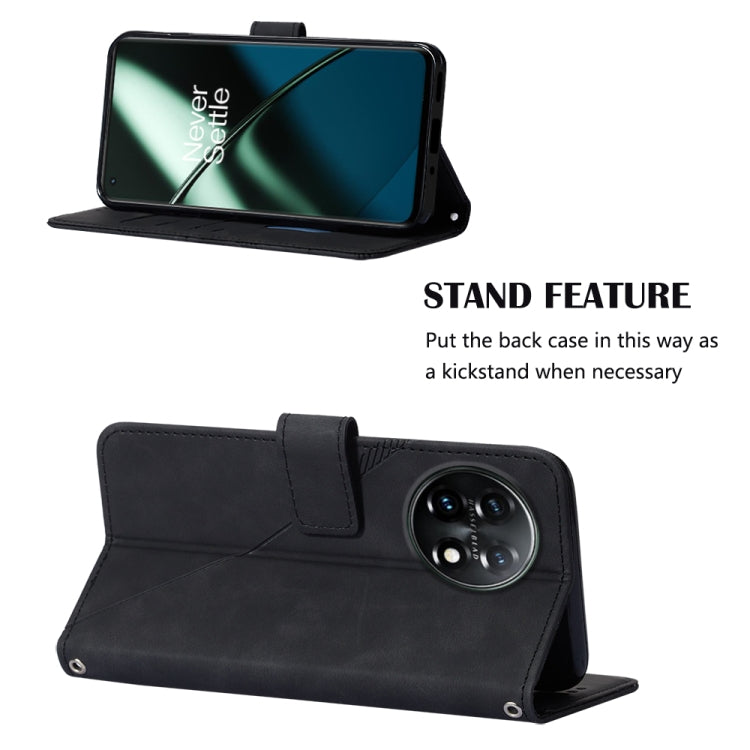 For OnePlus 11 Crossbody 3D Embossed Flip Leather Phone Case
