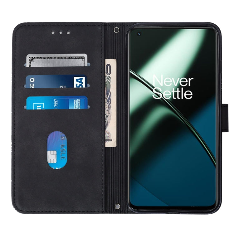 For OnePlus 11 Crossbody 3D Embossed Flip Leather Phone Case