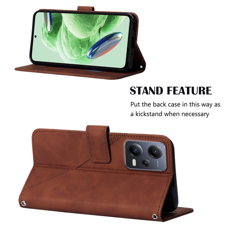 For Xiaomi Redmi Note 12 Global Crossbody 3D Embossed Flip Leather Phone Case