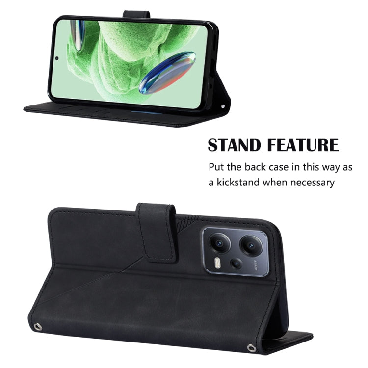 For Xiaomi Redmi Note 12 Global Crossbody 3D Embossed Flip Leather Phone Case