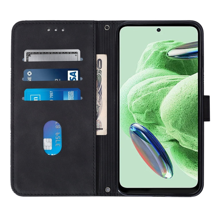 For Xiaomi Redmi Note 12 Global Crossbody 3D Embossed Flip Leather Phone Case