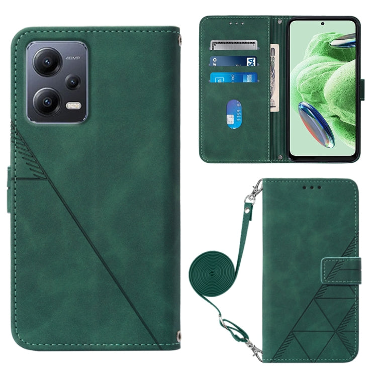 For Xiaomi Redmi Note 12 Global Crossbody 3D Embossed Flip Leather Phone Case