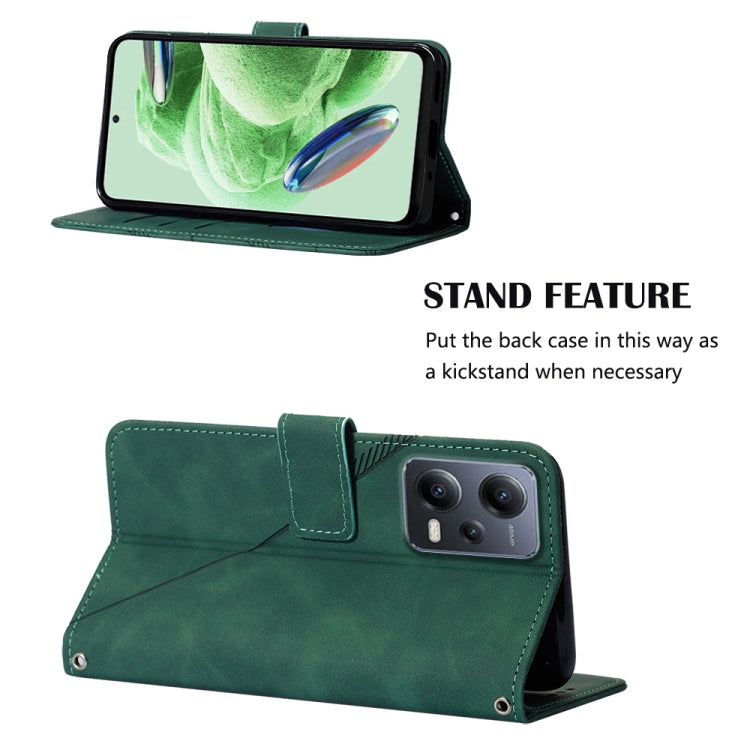 For Xiaomi Redmi Note 12 Global Crossbody 3D Embossed Flip Leather Phone Case