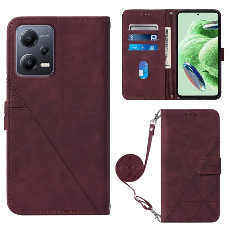 For Xiaomi Redmi Note 12 Global Crossbody 3D Embossed Flip Leather Phone Case