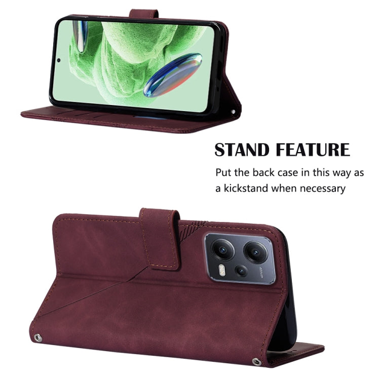 For Xiaomi Redmi Note 12 Global Crossbody 3D Embossed Flip Leather Phone Case