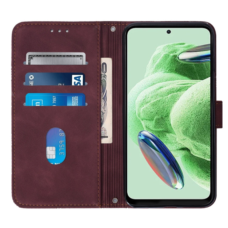 For Xiaomi Redmi Note 12 Global Crossbody 3D Embossed Flip Leather Phone Case