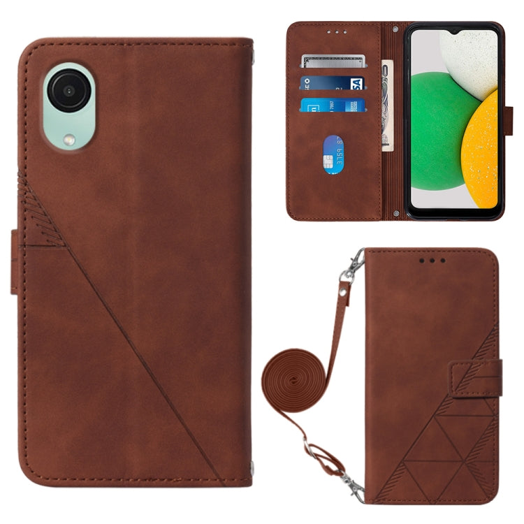 For Samsung Galaxy A04 Core Crossbody 3D Embossed Flip Leather Phone Case