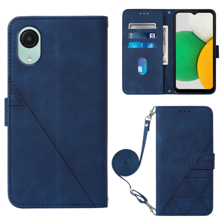 For Samsung Galaxy A04 Core Crossbody 3D Embossed Flip Leather Phone Case