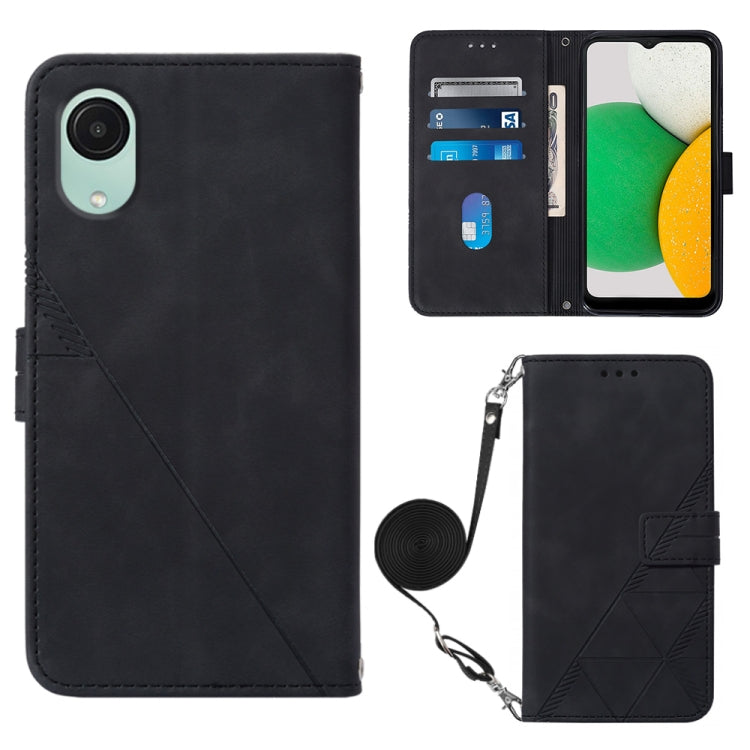For Samsung Galaxy A04 Core Crossbody 3D Embossed Flip Leather Phone Case