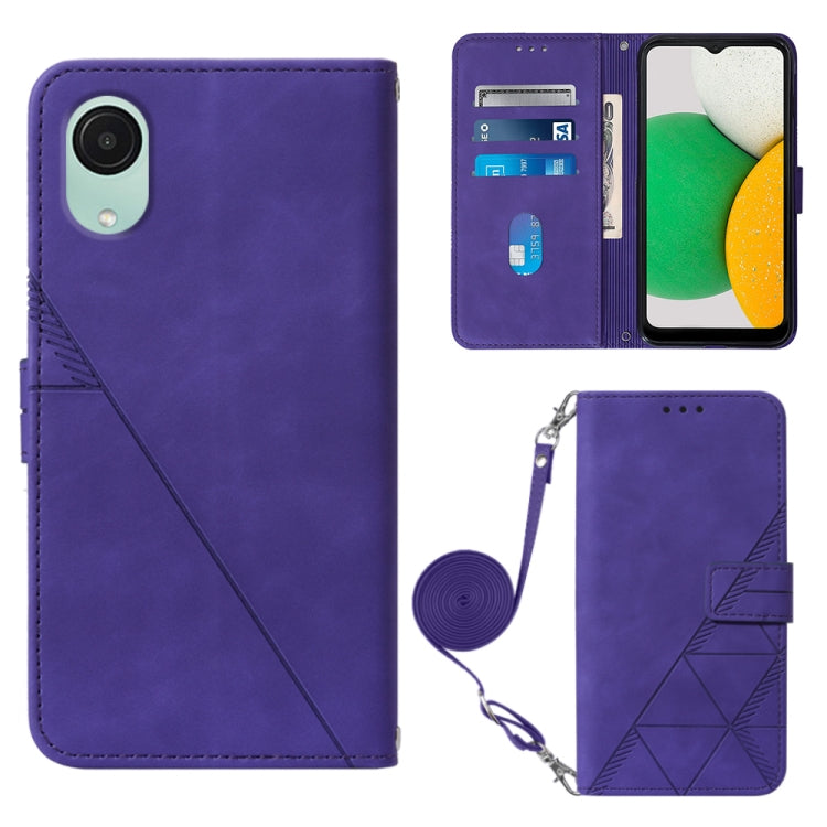 For Samsung Galaxy A04 Core Crossbody 3D Embossed Flip Leather Phone Case