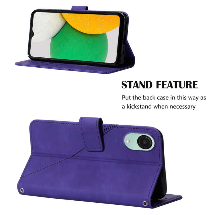 For Samsung Galaxy A04 Core Crossbody 3D Embossed Flip Leather Phone Case