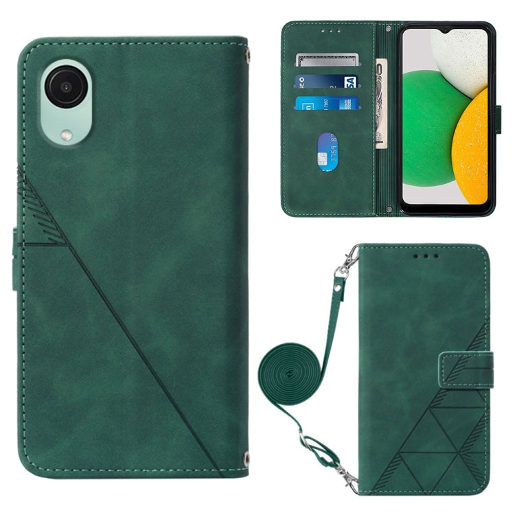 For Samsung Galaxy A04 Core Crossbody 3D Embossed Flip Leather Phone Case