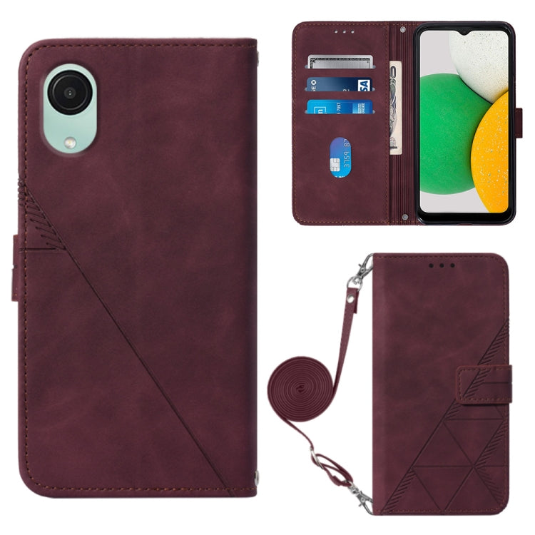 For Samsung Galaxy A04 Core Crossbody 3D Embossed Flip Leather Phone Case