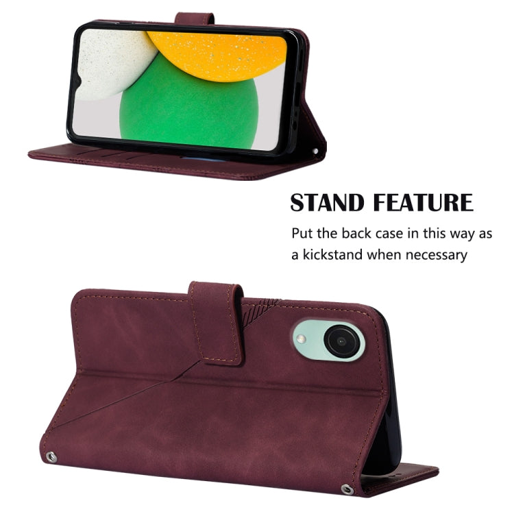 For Samsung Galaxy A04 Core Crossbody 3D Embossed Flip Leather Phone Case