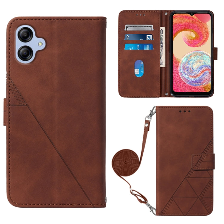 For Samsung Galaxy A04e Crossbody 3D Embossed Flip Leather Phone Case