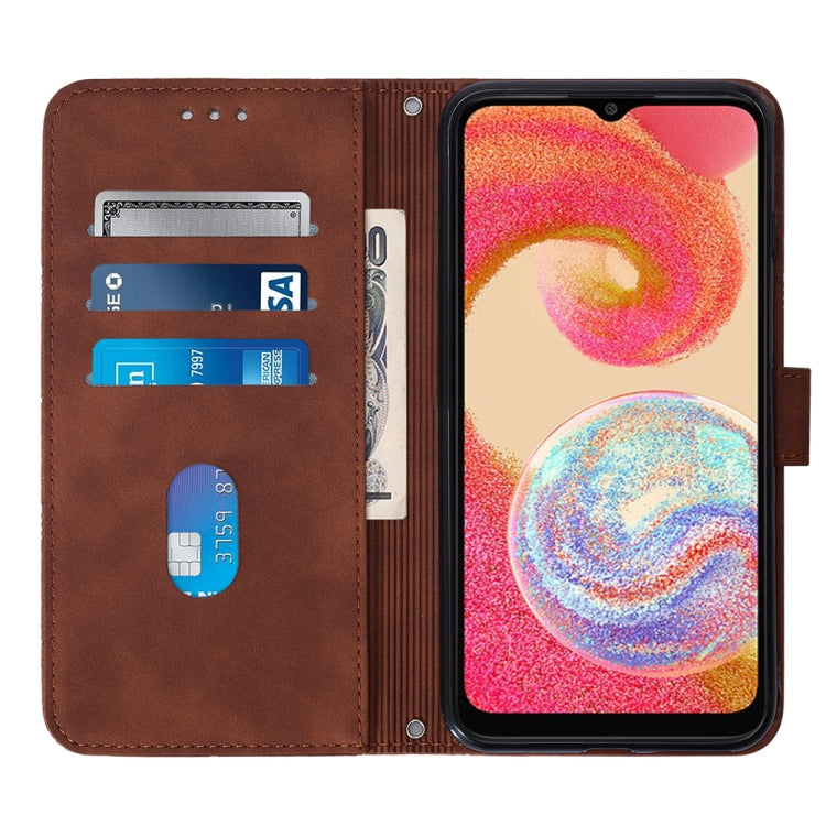 For Samsung Galaxy A04e Crossbody 3D Embossed Flip Leather Phone Case