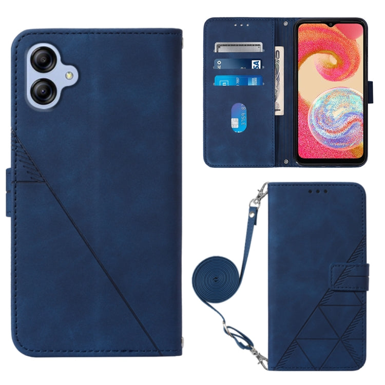 For Samsung Galaxy A04e Crossbody 3D Embossed Flip Leather Phone Case