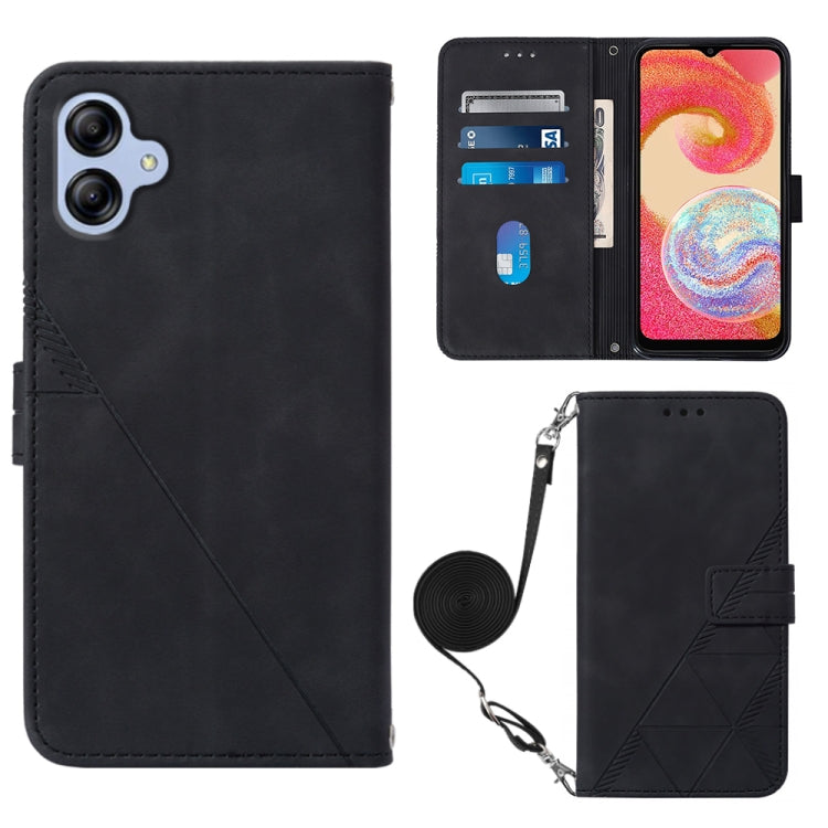 For Samsung Galaxy A04e Crossbody 3D Embossed Flip Leather Phone Case