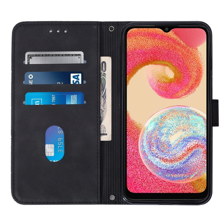 For Samsung Galaxy A04e Crossbody 3D Embossed Flip Leather Phone Case