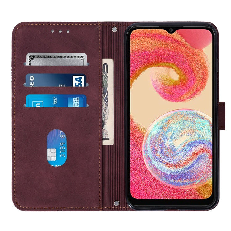 For Samsung Galaxy A04e Crossbody 3D Embossed Flip Leather Phone Case