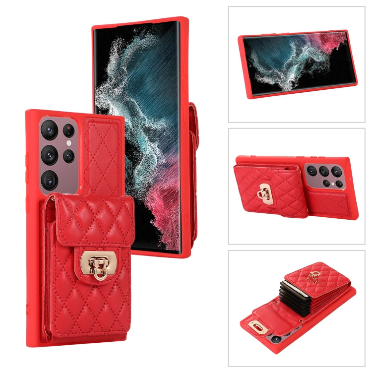 For Samsung Galaxy S22 Ultra 5G Card Slot Leather Phone Case