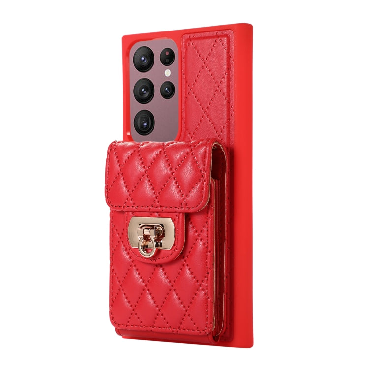 For Samsung Galaxy S22 Ultra 5G Card Slot Leather Phone Case