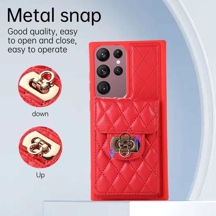 For Samsung Galaxy S22 Ultra 5G Card Slot Leather Phone Case