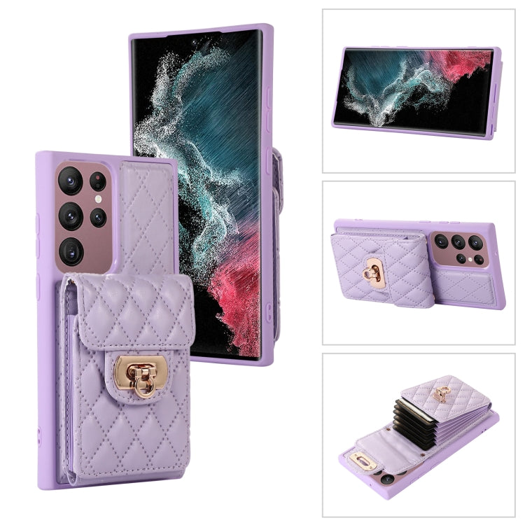 For Samsung Galaxy S22 Ultra 5G Card Slot Leather Phone Case