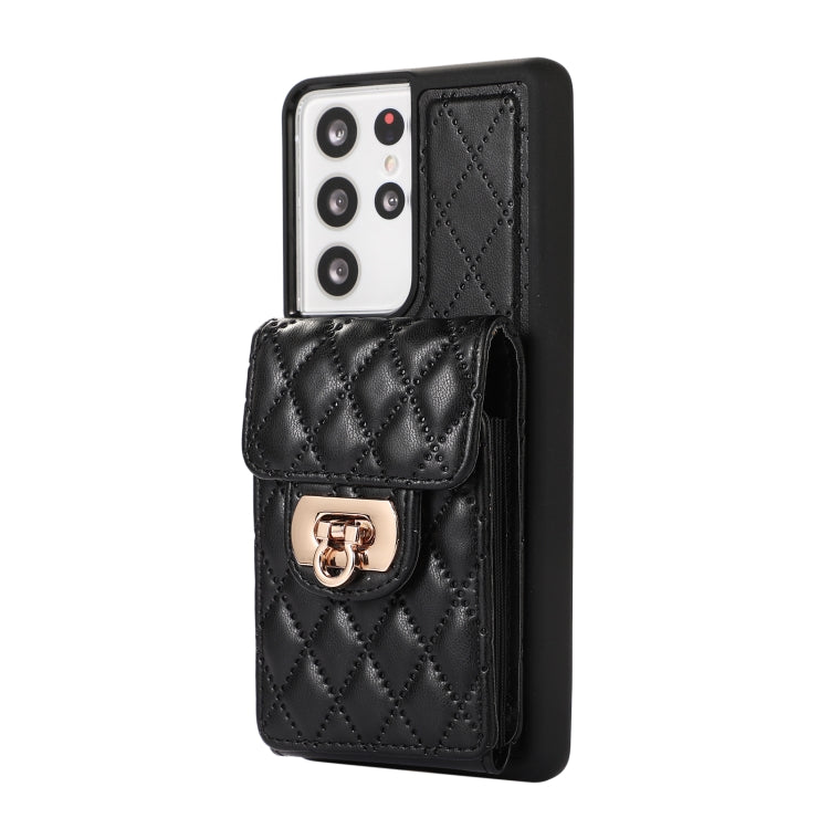 For Samsung Galaxy S21 Ultra 5G Card Slot Leather Phone Case