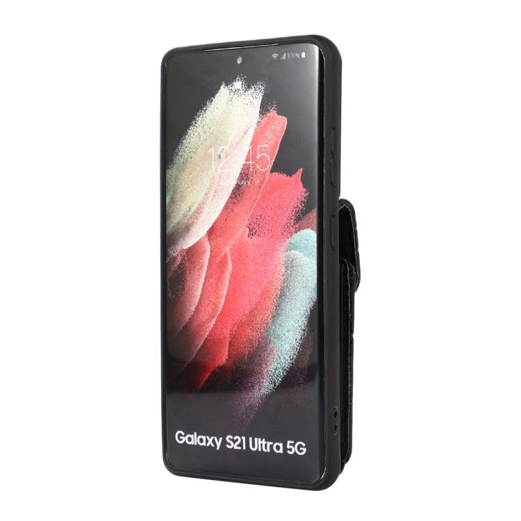 For Samsung Galaxy S21 Ultra 5G Card Slot Leather Phone Case