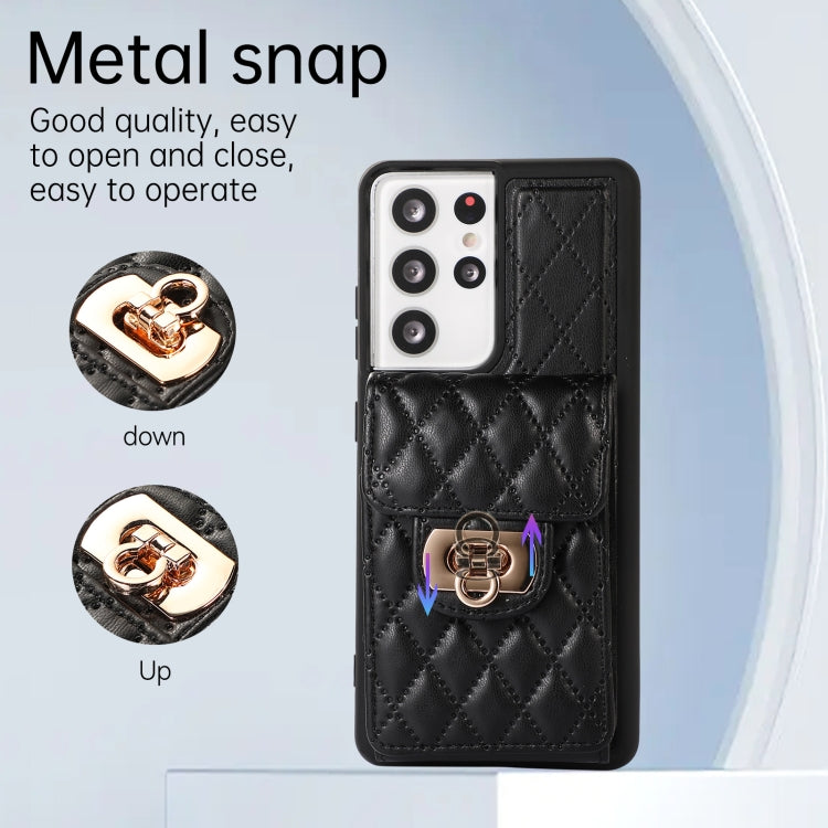 For Samsung Galaxy S21 Ultra 5G Card Slot Leather Phone Case