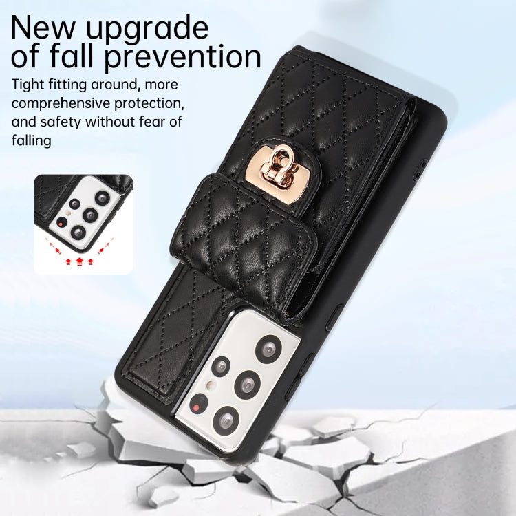 For Samsung Galaxy S21 Ultra 5G Card Slot Leather Phone Case