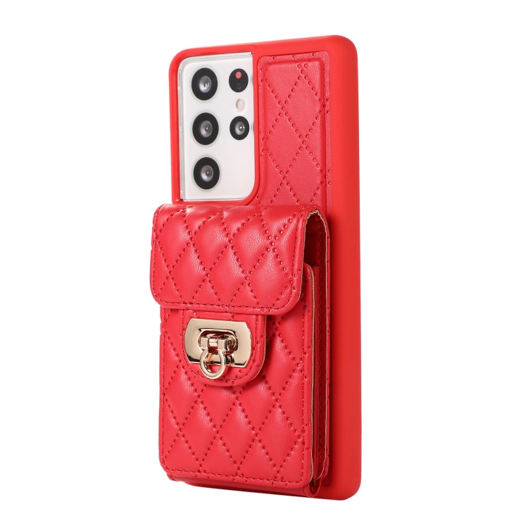 For Samsung Galaxy S21 Ultra 5G Card Slot Leather Phone Case