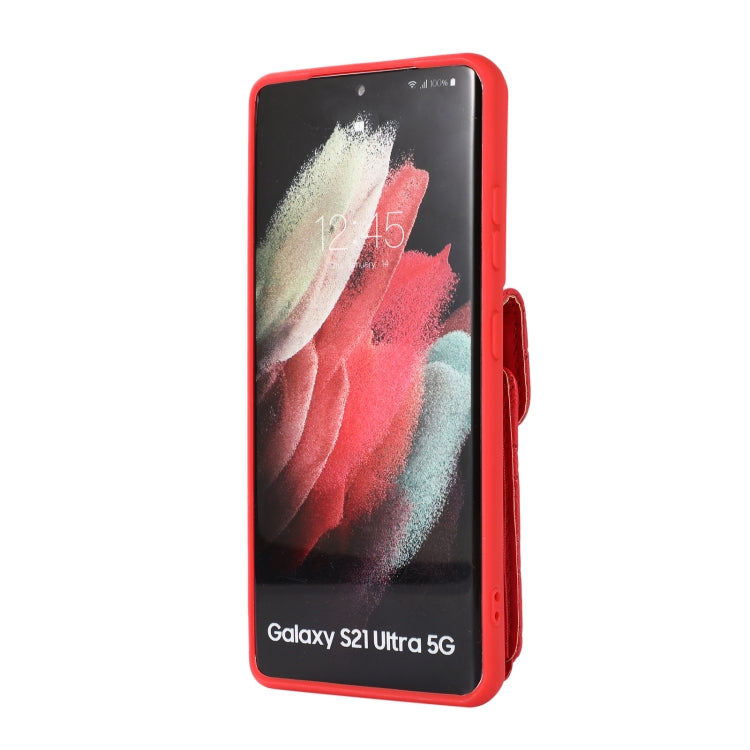 For Samsung Galaxy S21 Ultra 5G Card Slot Leather Phone Case