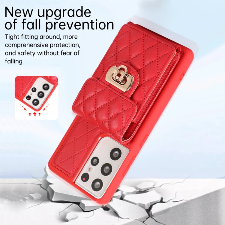 For Samsung Galaxy S21 Ultra 5G Card Slot Leather Phone Case