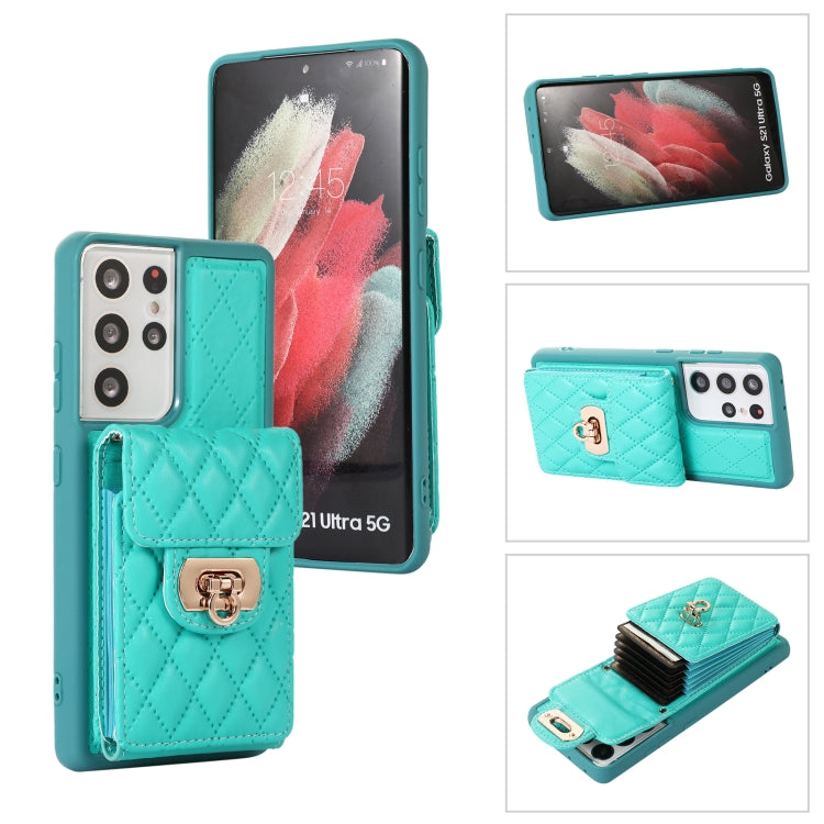 For Samsung Galaxy S21 Ultra 5G Card Slot Leather Phone Case