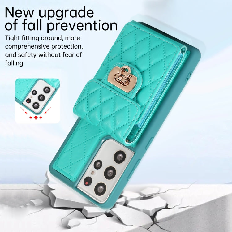 For Samsung Galaxy S21 Ultra 5G Card Slot Leather Phone Case