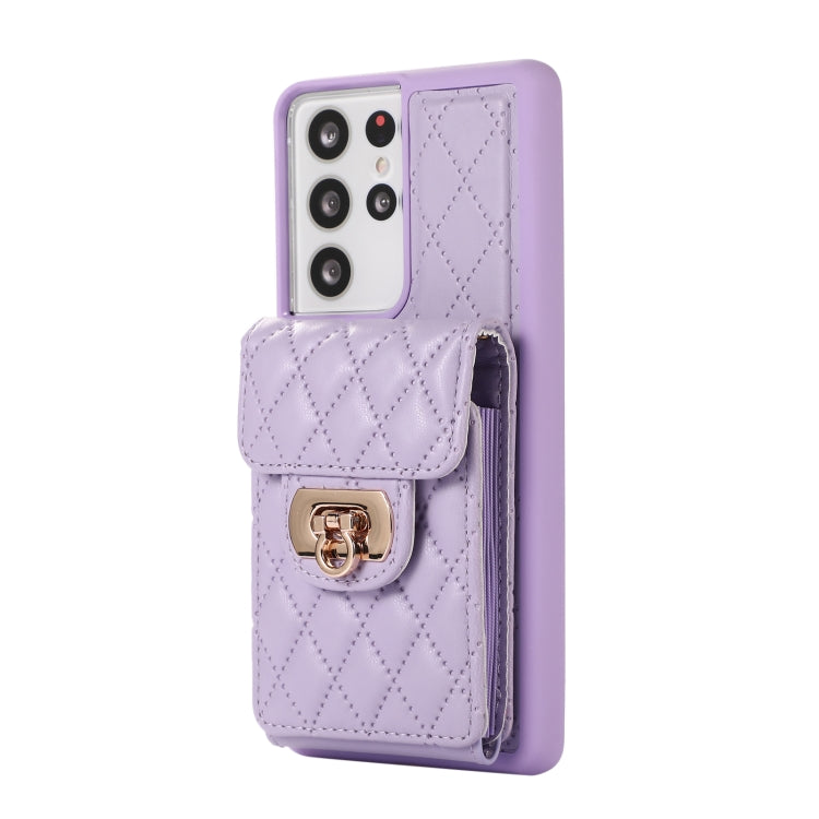 For Samsung Galaxy S21 Ultra 5G Card Slot Leather Phone Case