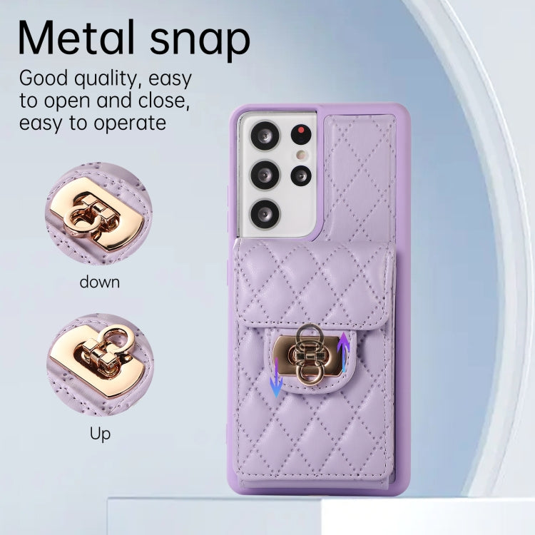 For Samsung Galaxy S21 Ultra 5G Card Slot Leather Phone Case