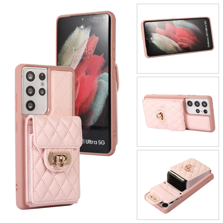 For Samsung Galaxy S21 Ultra 5G Card Slot Leather Phone Case