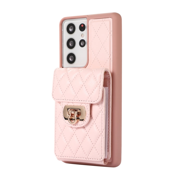 For Samsung Galaxy S21 Ultra 5G Card Slot Leather Phone Case